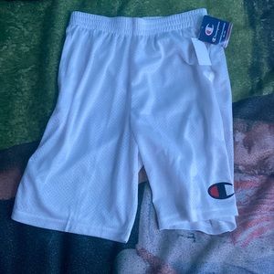 White Champion boys shorts with tag